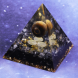 Orgon (orgoniit) chackra püramiid must obsidiaan ja tiigrisilm